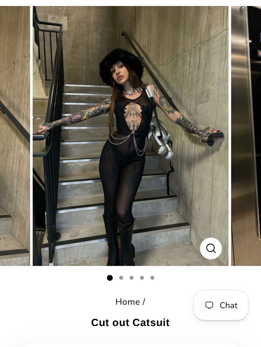 Sassypants Black Cut-Out Sheer Catsuit